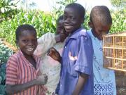 Children who caught a bird